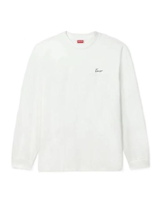 KENZO White Long-Sleeved T-Shirt for men