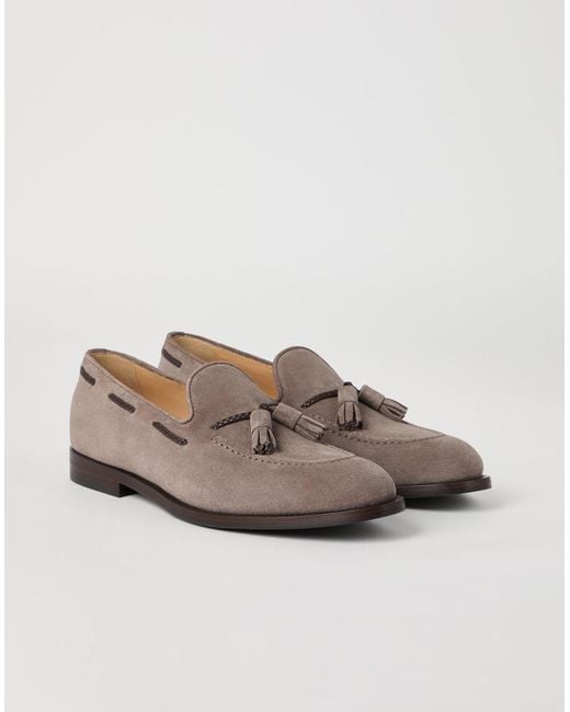 Brunello Cucinelli Brown Tassel Loafers for men