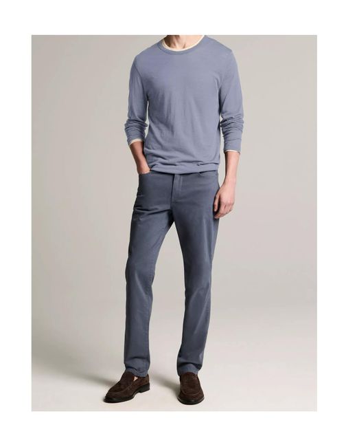 Vince Blue Slub Pima Cotton Double-Layer T-Shirt for men