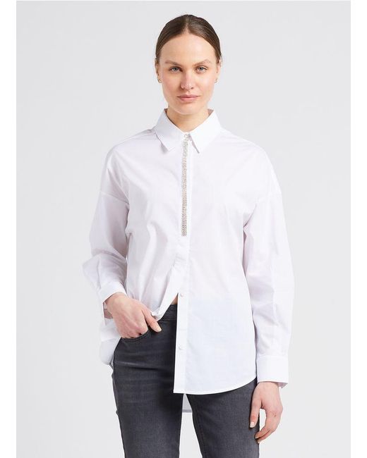 Liu Jo White Long-Sleeved Lapel Shirt