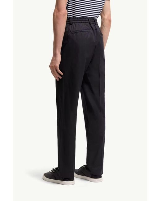 Moncler Blue Logo Patch Straight-Leg Pants for men