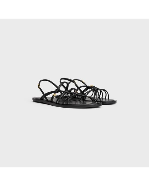 Céline Black Knots Triomphe Flat Sandal