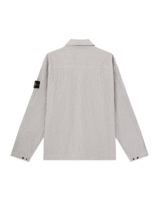 Stone Island Gray Pocket Textured Jacket for men