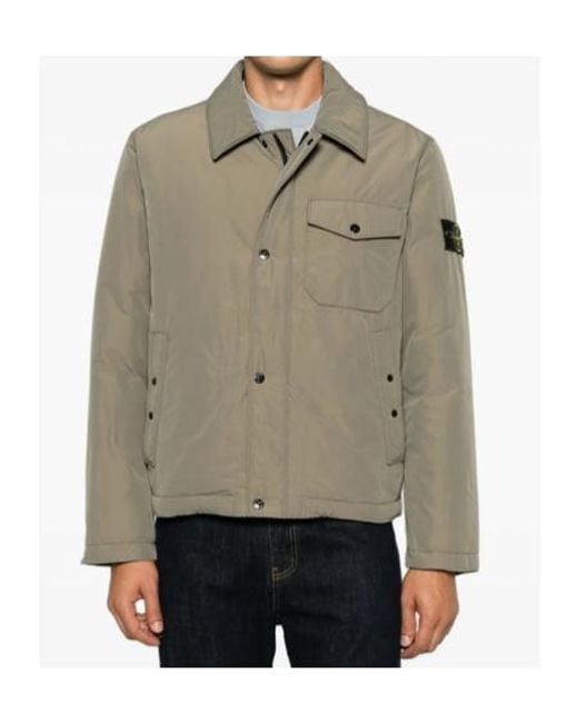 Stone Island Natural Logo-Patch Zip-Fastening Jacket for men