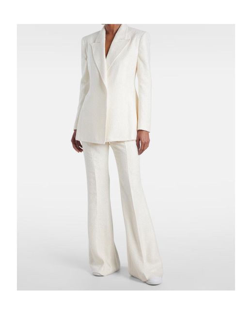 Gabriela Hearst White Rhein Flared Silk Pants