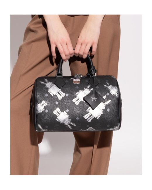 MCM Black Top-Zip Single-Shoulder Bag