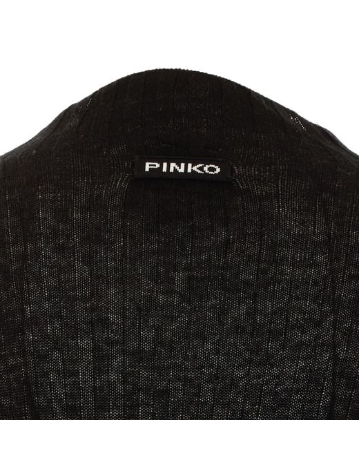 Pinko Black Ribbed Wool Sweater