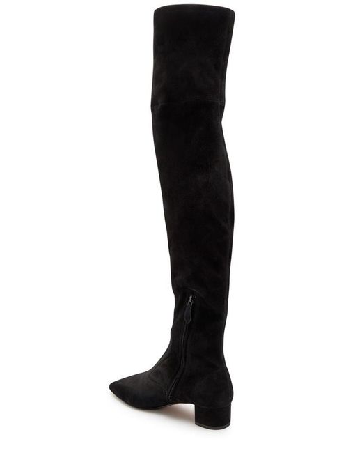 Aquazzura Black Remi 35 Suede Over-The-Knee Boots