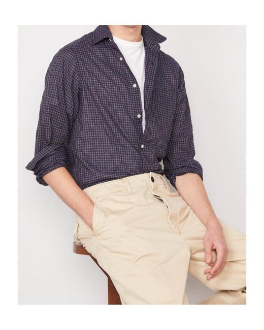 Officine Generale Blue Benoit Shirt for men