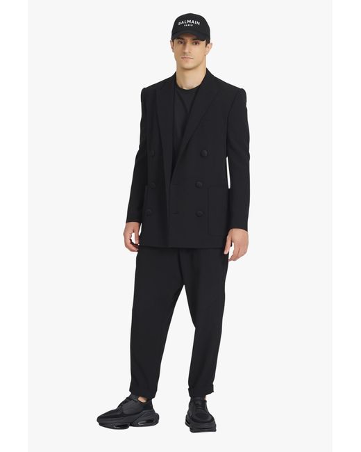 Balmain Black Slouchy Tapered Pants for men