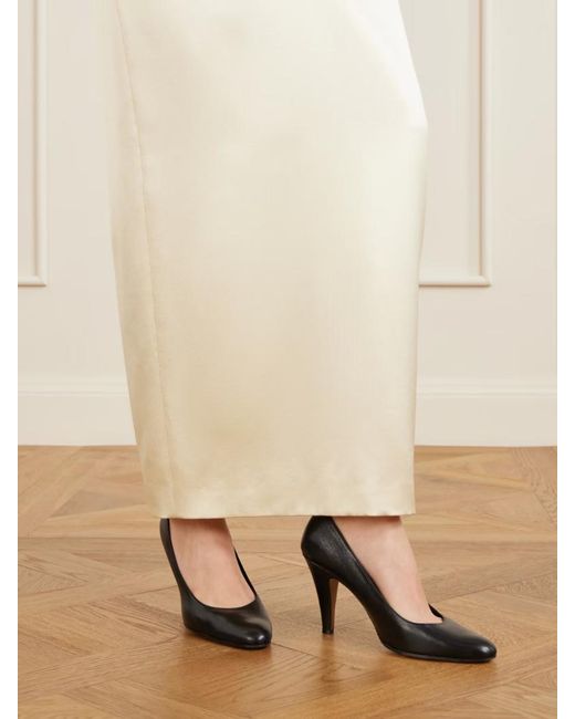 The Row Black Ornella Leather Pumps