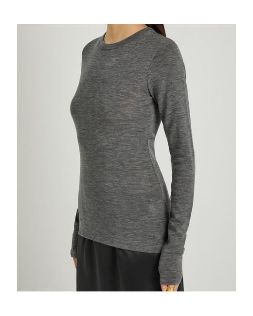 Rohe Gray Crew-Neck Merino Wool T-Shirt
