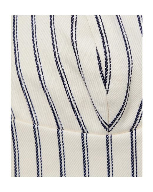 Adam Lippes White Striped Cotton-Twill Bralette