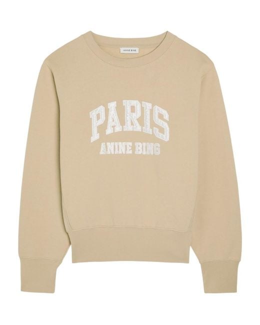 Anine Bing White Harry Shrunken Logo-Appliquéd Cotton Sweatshirt