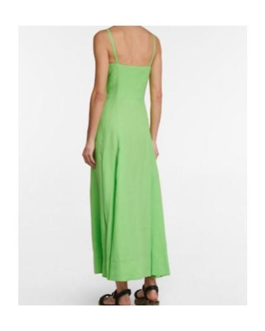 Gabriela Hearst Green Spaghetti Strap Dress