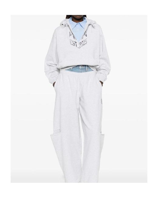 Alexander Wang White Long-Sleeved Layered Hoodie