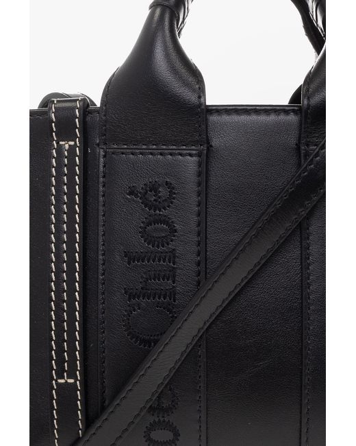 Chloé Black Chloé Woody Mini Tote Bag