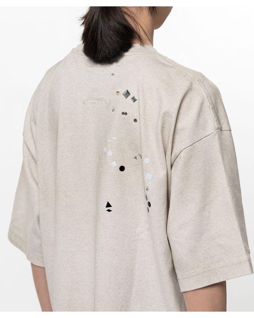 Maison Mihara Yasuhiro White Embellished Sticker T-Shirt for men