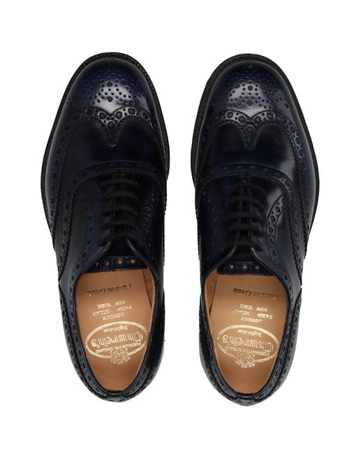 Church's Blue Perforated Detail Business Dress Shoes for men