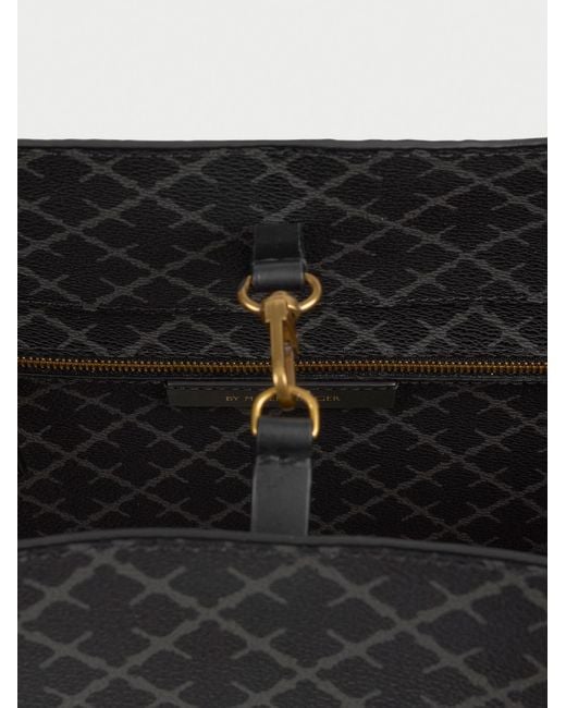 By Malene Birger Black Abi Monogram-Pattern Tote Bag