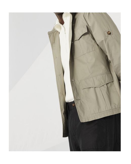 Brunello Cucinelli Gray Long Sleeved Buttoned Shirt Jacket for men