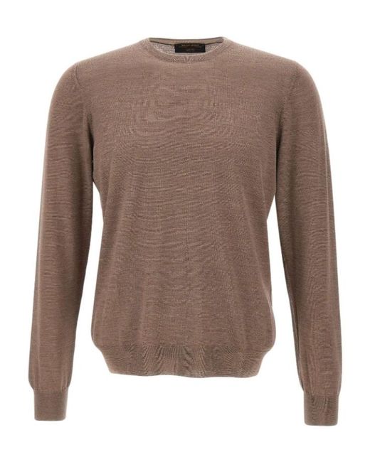 Gran Sasso Brown Crewneck Pullover for men