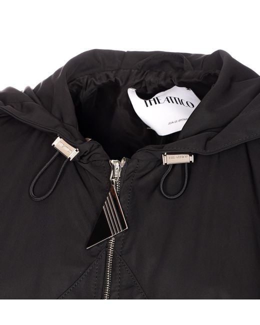 The Attico Black The Zip-Up Hooded Jacket