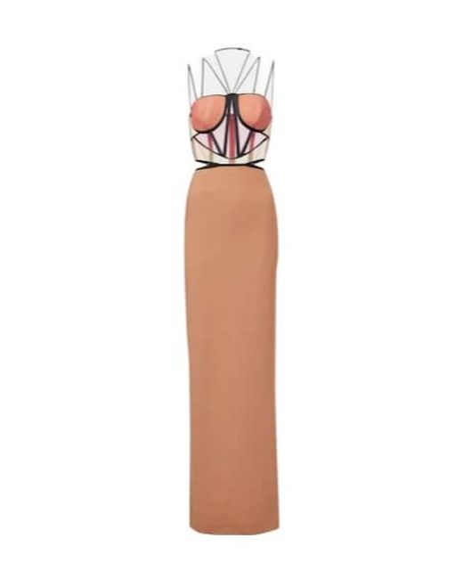 Nensi Dojaka White Leila Bustier Gown
