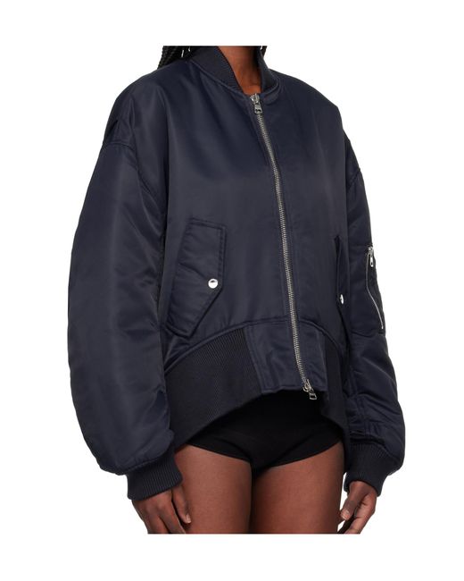 J.W. Anderson Blue Curved-Hem Bomber Jacket