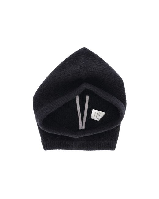 Rick Owens Black Ribbed Hat for men