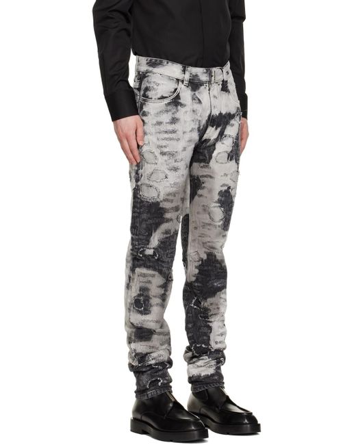 Givenchy Gray Distressed Slim-Fit Jeans for men