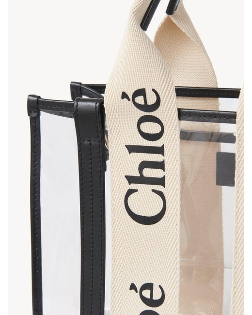 Chloé White Chloé Woody Logo Detailed Tote Small Bag