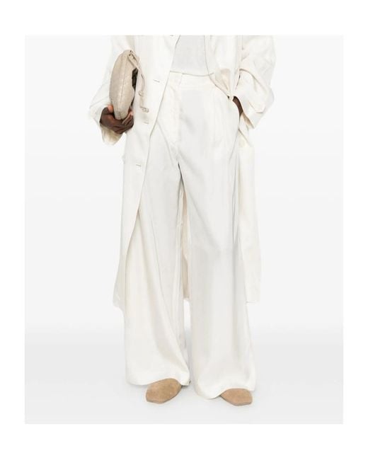 Frankie Shop White Pleated Casual Trousers