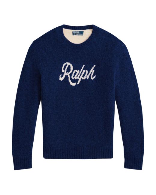 Polo Ralph Lauren Blue Authentic Logo Knit Jumper for men