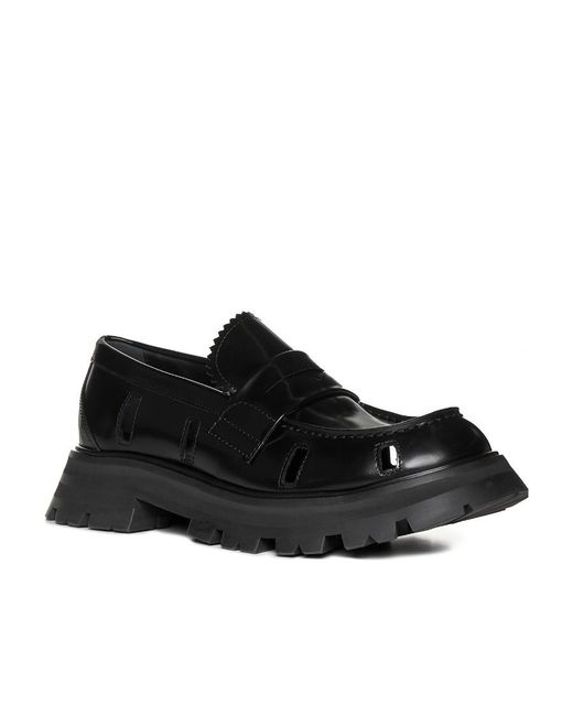 McQueen Black Cut-Out Flat Shoes
