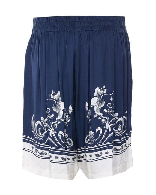 Ih Nom Uh Nit Blue Printed Elastic-Waist Shorts for men
