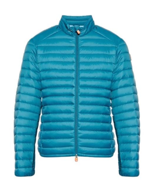 Save The Duck Blue Alexander Quilted Jacket for men