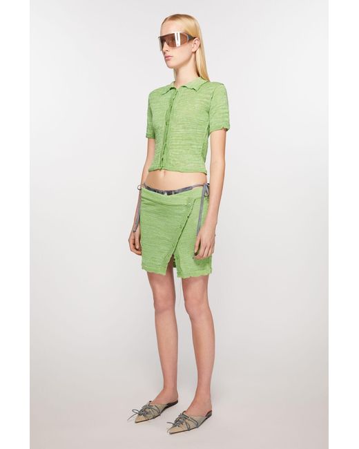 Acne Green Knitted Mini Skirt