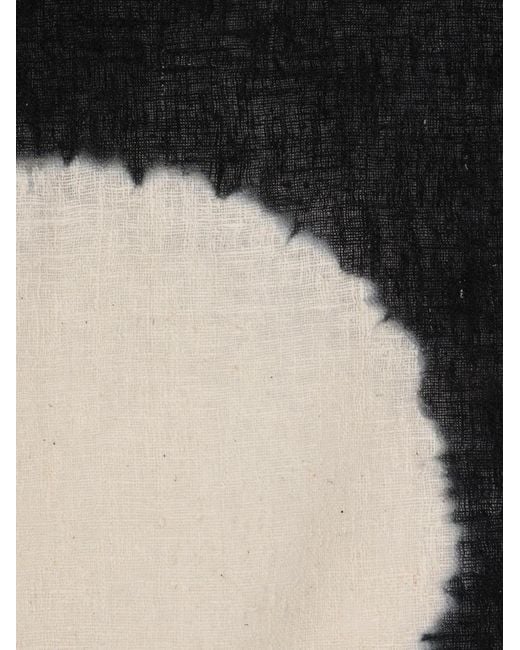 Yohji Yamamoto Black Polka-Dot Frayed Scarf
