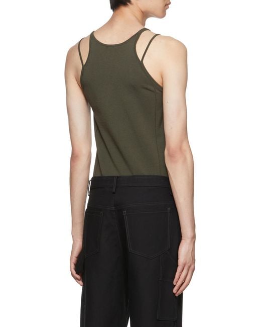 Dion Lee Black Density Double-Strap Tank Top for men