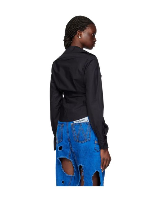 Vivienne Westwood Blue Drunken Draped Shirt