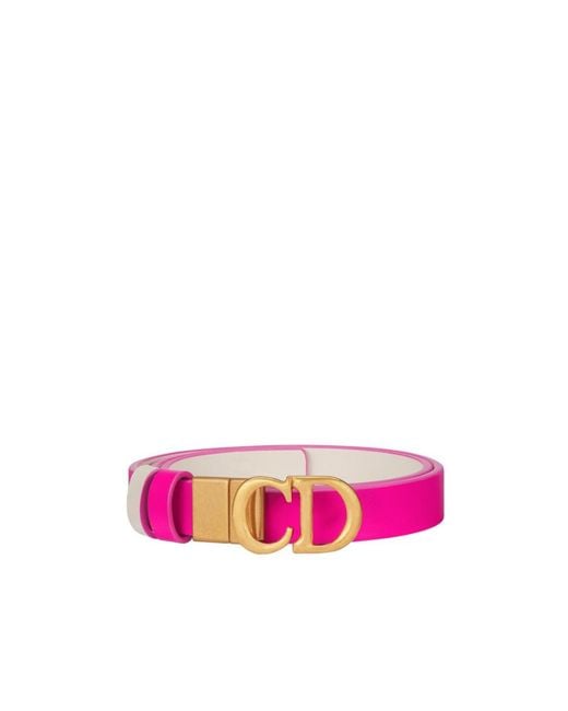 Dior Pink Reversible Saddle Belt