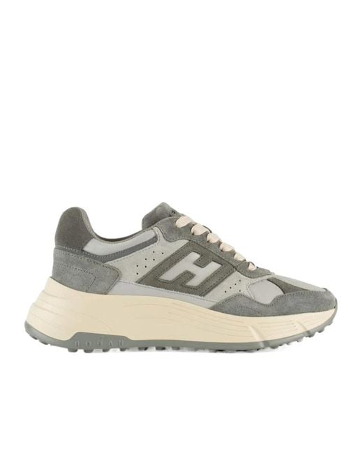 Hogan Gray Lace-Up Sneakers
