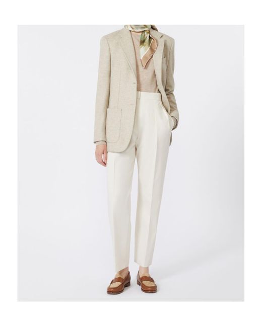 Max Mara Natural Caraffa Single-Breasted Tailored Blazer
