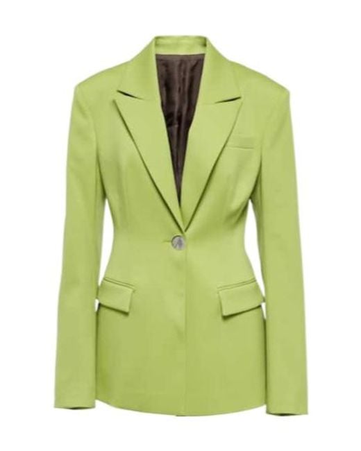The Attico Green Wool Gabardine Blazer