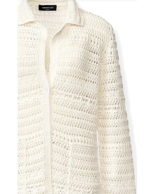 Fabiana Filippi Natural Long Sleeved Cardigan