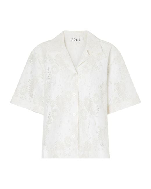 Rohe White Embroidered Lace Shirt