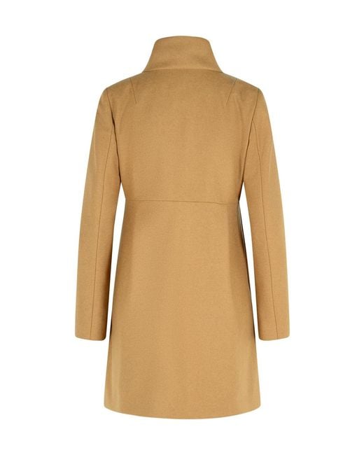 Fay Natural Hook-Closure Wool Coat