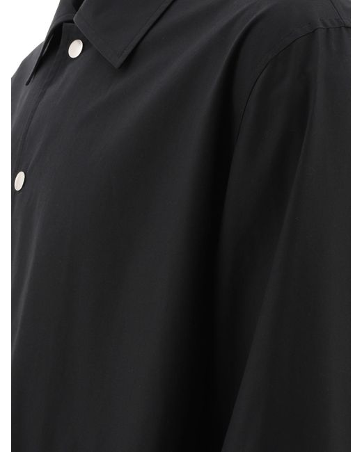 Jil Sander Black Logo Print Button-Up Jacket for men