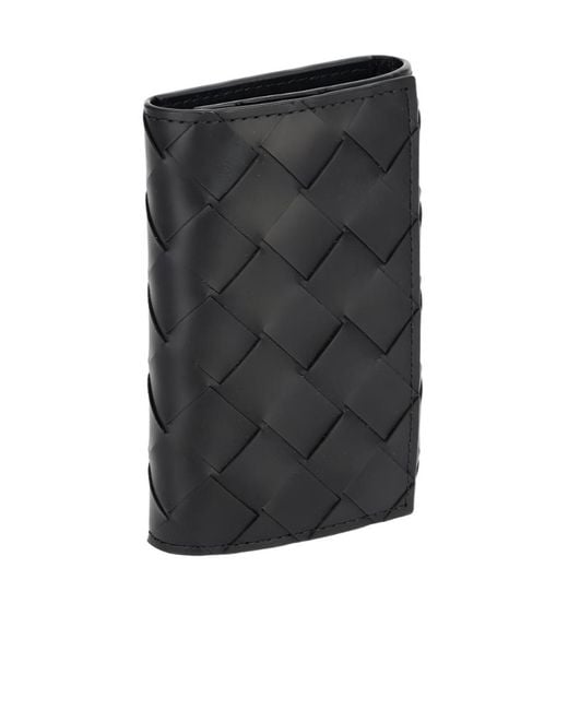 Bottega Veneta Black Intrecciato Key Case for men